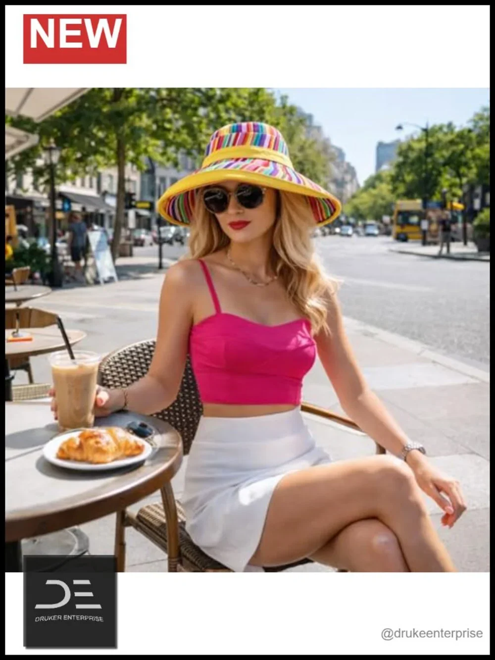 Wide Brim Sun Hat UPF 50+ Reversible Beach Hat Metal Wired Edge Gardening